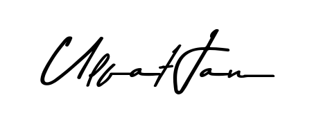 This is the best signature style for the Ulfat Jan name. Also you like these signature font (Asem Kandis PERSONAL USE). Mix name signature. Ulfat Jan signature style 9 images and pictures png