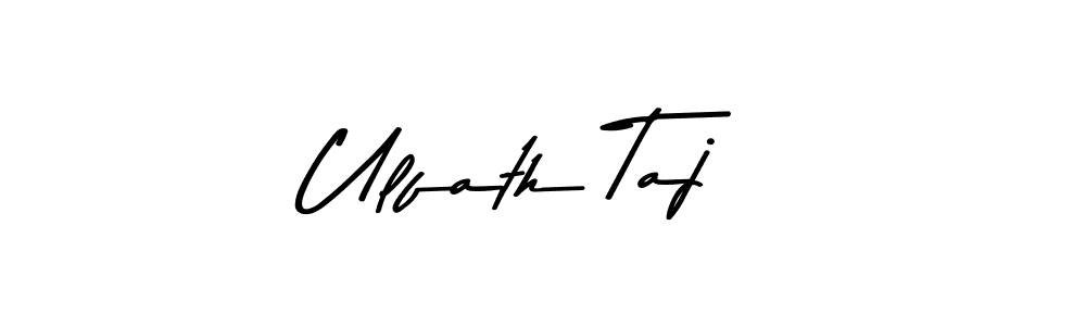 How to make Ulfath Taj name signature. Use Asem Kandis PERSONAL USE style for creating short signs online. This is the latest handwritten sign. Ulfath Taj signature style 9 images and pictures png
