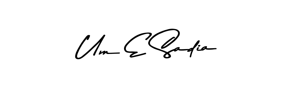 Design your own signature with our free online signature maker. With this signature software, you can create a handwritten (Asem Kandis PERSONAL USE) signature for name Um E Sadia. Um E Sadia signature style 9 images and pictures png