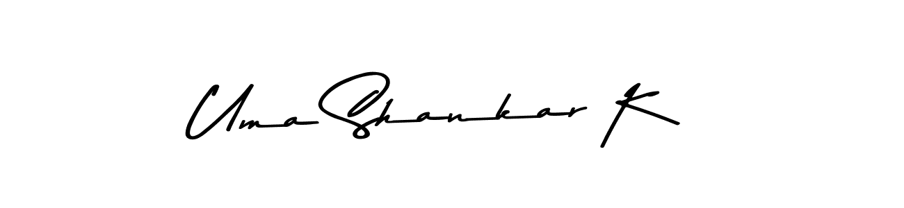 Make a beautiful signature design for name Uma Shankar K. With this signature (Asem Kandis PERSONAL USE) style, you can create a handwritten signature for free. Uma Shankar K signature style 9 images and pictures png