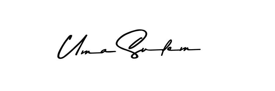 How to make Uma Sulem name signature. Use Asem Kandis PERSONAL USE style for creating short signs online. This is the latest handwritten sign. Uma Sulem signature style 9 images and pictures png