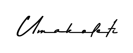Transform the name Umakoleti into a signature masterpiece using Asem Kandis PERSONAL USE font. Ideal for photographers, artists, and creators looking for watermarks. Umakoleti signature style 9 images and pictures png