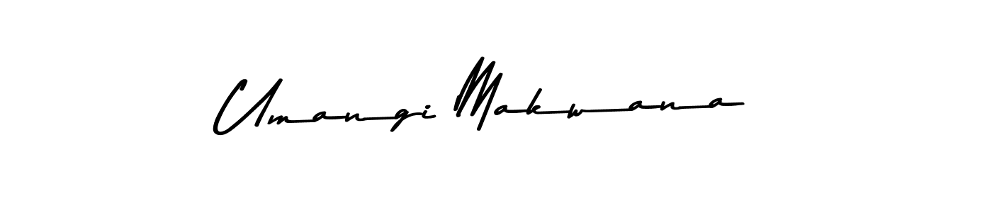 How to make Umangi Makwana name signature. Use Asem Kandis PERSONAL USE style for creating short signs online. This is the latest handwritten sign. Umangi Makwana signature style 9 images and pictures png