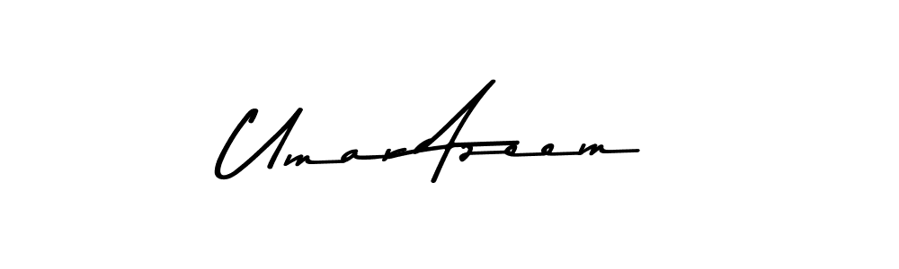 This is the best signature style for the Umar Azeem name. Also you like these signature font (Asem Kandis PERSONAL USE). Mix name signature. Umar Azeem signature style 9 images and pictures png