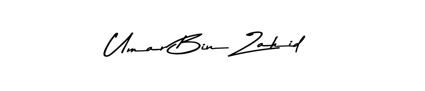 How to make Umar Bin Zahid name signature. Use Asem Kandis PERSONAL USE style for creating short signs online. This is the latest handwritten sign. Umar Bin Zahid signature style 9 images and pictures png
