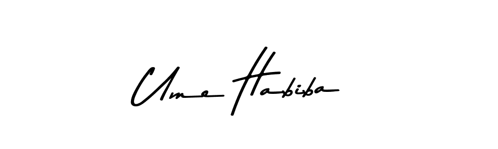 Create a beautiful signature design for name Ume Habiba. With this signature (Asem Kandis PERSONAL USE) fonts, you can make a handwritten signature for free. Ume Habiba signature style 9 images and pictures png