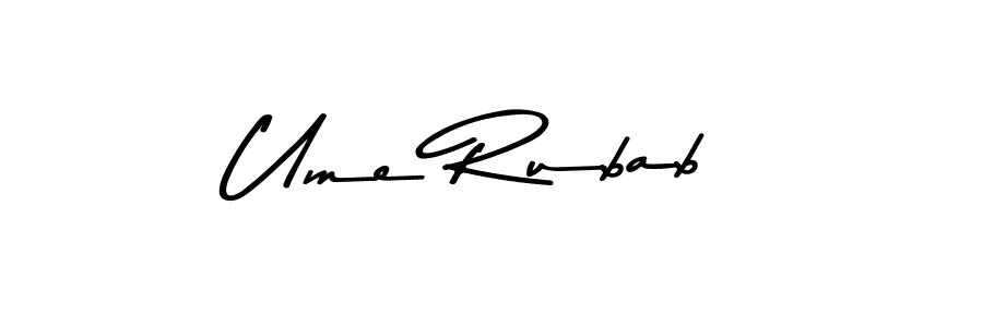 Create a beautiful signature design for name Ume Rubab. With this signature (Asem Kandis PERSONAL USE) fonts, you can make a handwritten signature for free. Ume Rubab signature style 9 images and pictures png