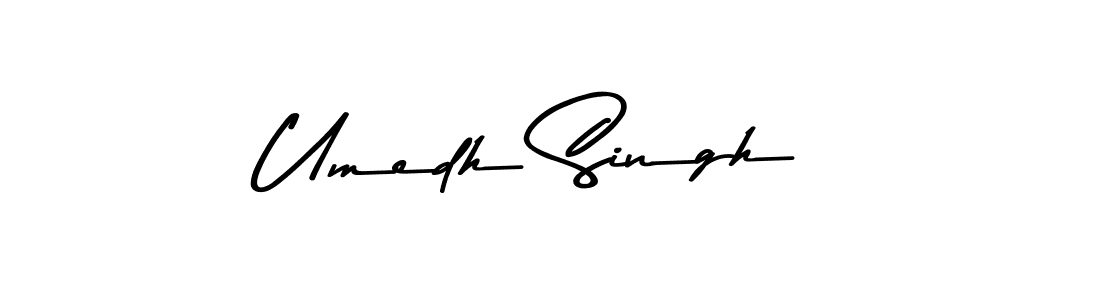 Create a beautiful signature design for name Umedh Singh. With this signature (Asem Kandis PERSONAL USE) fonts, you can make a handwritten signature for free. Umedh Singh signature style 9 images and pictures png