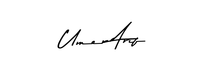 How to make Umer Arif name signature. Use Asem Kandis PERSONAL USE style for creating short signs online. This is the latest handwritten sign. Umer Arif signature style 9 images and pictures png