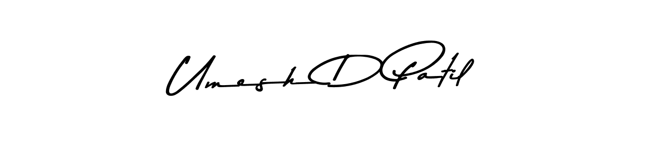 How to make Umesh D Patil name signature. Use Asem Kandis PERSONAL USE style for creating short signs online. This is the latest handwritten sign. Umesh D Patil signature style 9 images and pictures png