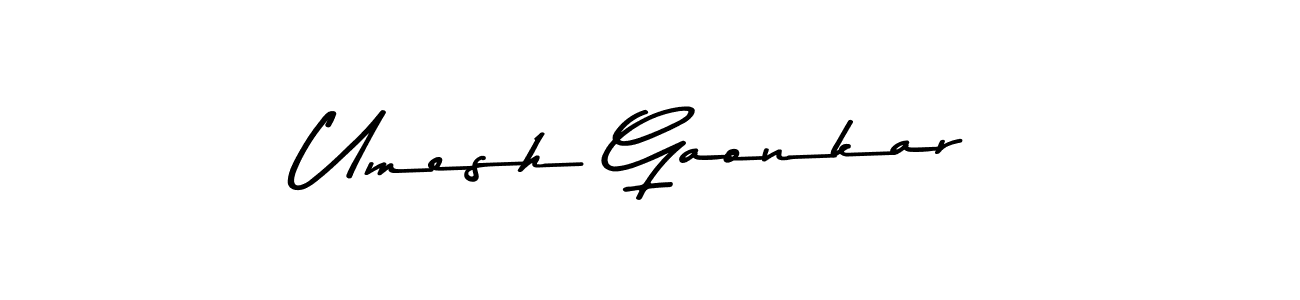 How to make Umesh Gaonkar name signature. Use Asem Kandis PERSONAL USE style for creating short signs online. This is the latest handwritten sign. Umesh Gaonkar signature style 9 images and pictures png