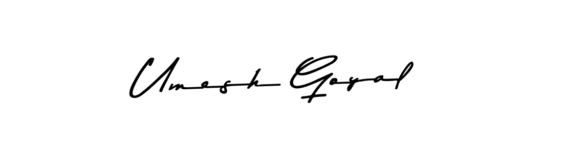 Create a beautiful signature design for name Umesh Goyal. With this signature (Asem Kandis PERSONAL USE) fonts, you can make a handwritten signature for free. Umesh Goyal signature style 9 images and pictures png