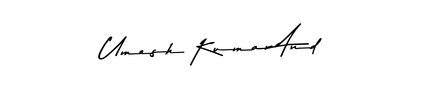 This is the best signature style for the Umesh Kumar And name. Also you like these signature font (Asem Kandis PERSONAL USE). Mix name signature. Umesh Kumar And signature style 9 images and pictures png