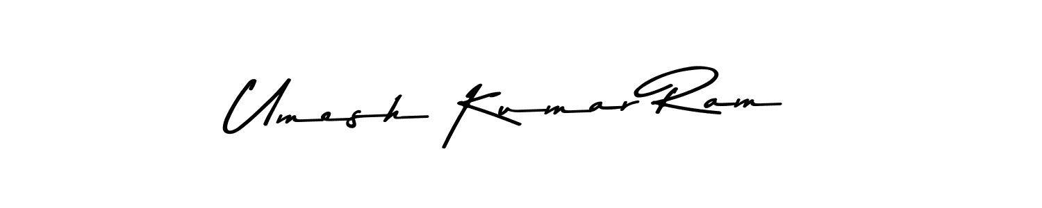 How to make Umesh Kumar Ram name signature. Use Asem Kandis PERSONAL USE style for creating short signs online. This is the latest handwritten sign. Umesh Kumar Ram signature style 9 images and pictures png