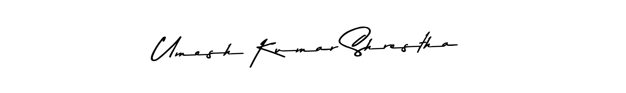 How to make Umesh Kumar Shrestha name signature. Use Asem Kandis PERSONAL USE style for creating short signs online. This is the latest handwritten sign. Umesh Kumar Shrestha signature style 9 images and pictures png