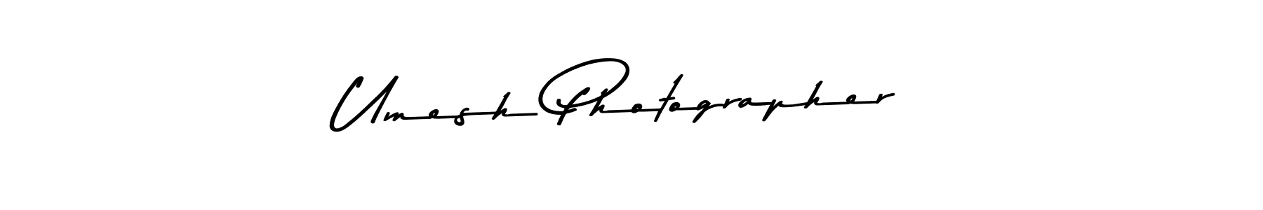 Create a beautiful signature design for name Umesh Photographer. With this signature (Asem Kandis PERSONAL USE) fonts, you can make a handwritten signature for free. Umesh Photographer signature style 9 images and pictures png