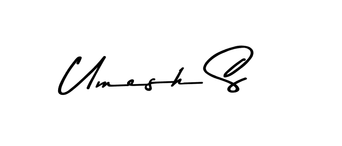 How to make Umesh S name signature. Use Asem Kandis PERSONAL USE style for creating short signs online. This is the latest handwritten sign. Umesh S signature style 9 images and pictures png