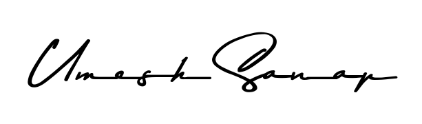 Similarly Asem Kandis PERSONAL USE is the best handwritten signature design. Signature creator online. You can use it as an online autograph creator for name Umesh Sanap. Umesh Sanap signature style 9 images and pictures png