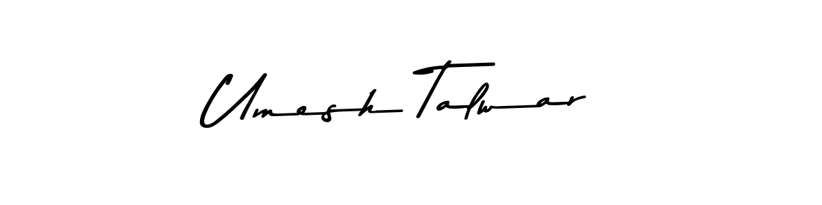 How to make Umesh Talwar name signature. Use Asem Kandis PERSONAL USE style for creating short signs online. This is the latest handwritten sign. Umesh Talwar signature style 9 images and pictures png