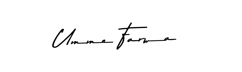 Similarly Asem Kandis PERSONAL USE is the best handwritten signature design. Signature creator online .You can use it as an online autograph creator for name Umme Farwa. Umme Farwa signature style 9 images and pictures png