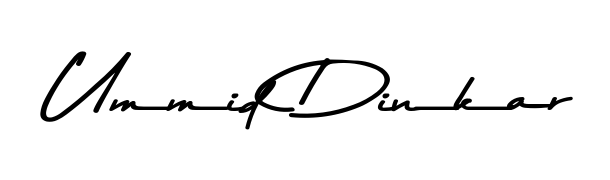 Upgrade your professional image with Ummid Dinkar signature created with Asem Kandis PERSONAL USE font. Fast, free, and watermark-free download. Ummid Dinkar signature style 9 images and pictures png