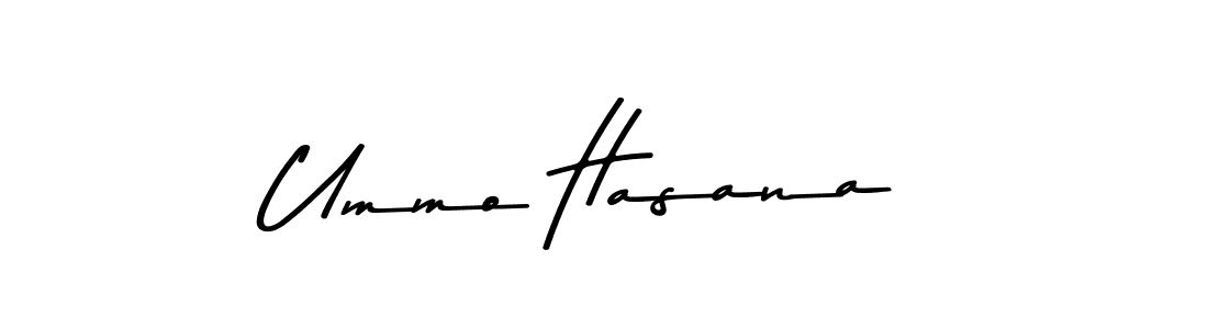 How to make Ummo Hasana name signature. Use Asem Kandis PERSONAL USE style for creating short signs online. This is the latest handwritten sign. Ummo Hasana signature style 9 images and pictures png
