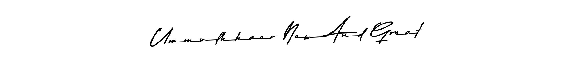 if you are searching for the best signature style for your name Ummulkhaer New And Great. so please give up your signature search. here we have designed multiple signature styles  using Asem Kandis PERSONAL USE. Ummulkhaer New And Great signature style 9 images and pictures png