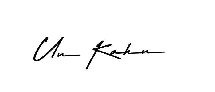 How to make Un Kahn name signature. Use Asem Kandis PERSONAL USE style for creating short signs online. This is the latest handwritten sign. Un Kahn signature style 9 images and pictures png