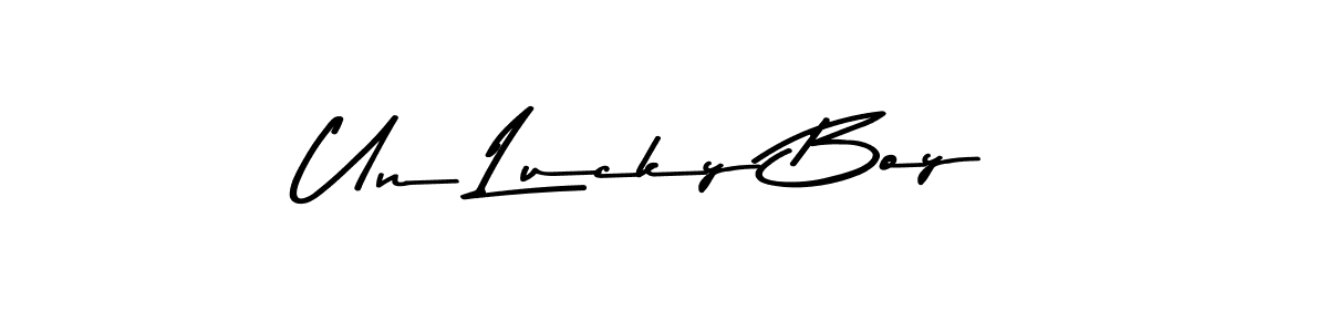 Make a beautiful signature design for name Un Lucky Boy. With this signature (Asem Kandis PERSONAL USE) style, you can create a handwritten signature for free. Un Lucky Boy signature style 9 images and pictures png