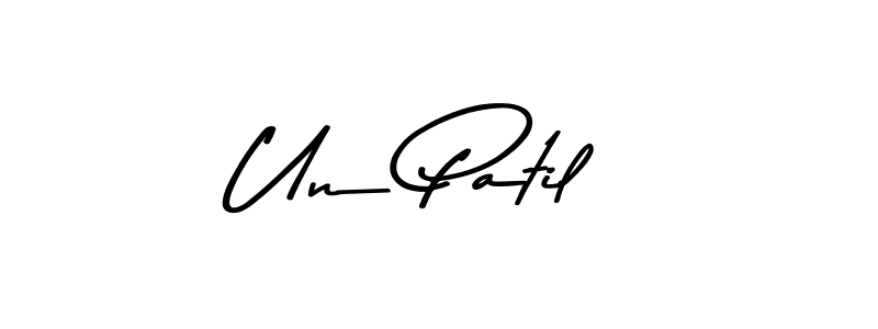 Create a beautiful signature design for name Un Patil. With this signature (Asem Kandis PERSONAL USE) fonts, you can make a handwritten signature for free. Un Patil signature style 9 images and pictures png