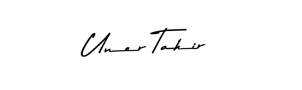 This is the best signature style for the Uner Tahir name. Also you like these signature font (Asem Kandis PERSONAL USE). Mix name signature. Uner Tahir signature style 9 images and pictures png