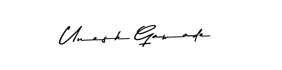 Create a beautiful signature design for name Unesh Gawade. With this signature (Asem Kandis PERSONAL USE) fonts, you can make a handwritten signature for free. Unesh Gawade signature style 9 images and pictures png