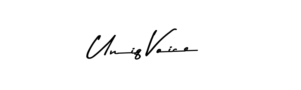 Create a beautiful signature design for name Uniq Voice. With this signature (Asem Kandis PERSONAL USE) fonts, you can make a handwritten signature for free. Uniq Voice signature style 9 images and pictures png