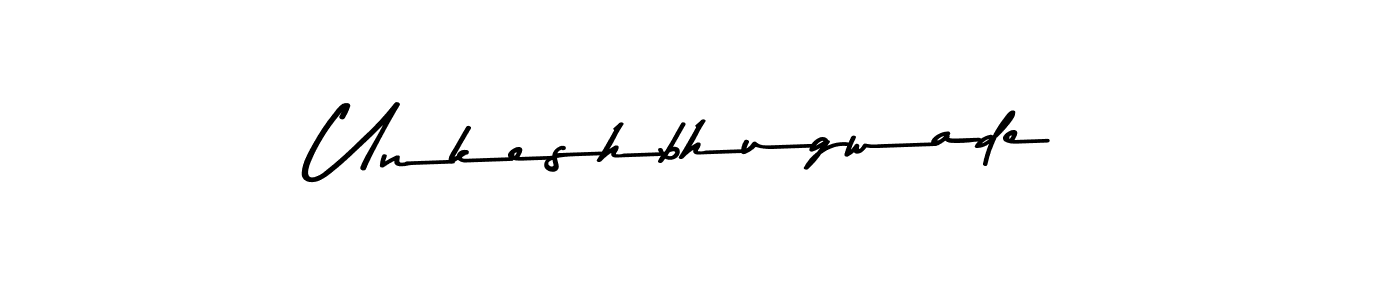 This is the best signature style for the Unkeshbhugwade name. Also you like these signature font (Asem Kandis PERSONAL USE). Mix name signature. Unkeshbhugwade signature style 9 images and pictures png