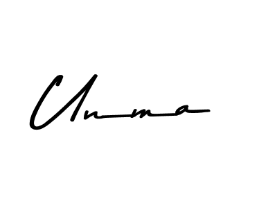 Make a beautiful signature design for name Unma. With this signature (Asem Kandis PERSONAL USE) style, you can create a handwritten signature for free. Unma signature style 9 images and pictures png