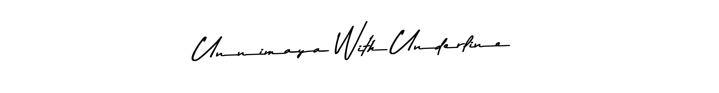 How to make Unnimaya With Underline signature? Asem Kandis PERSONAL USE is a professional autograph style. Create handwritten signature for Unnimaya With Underline name. Unnimaya With Underline signature style 9 images and pictures png