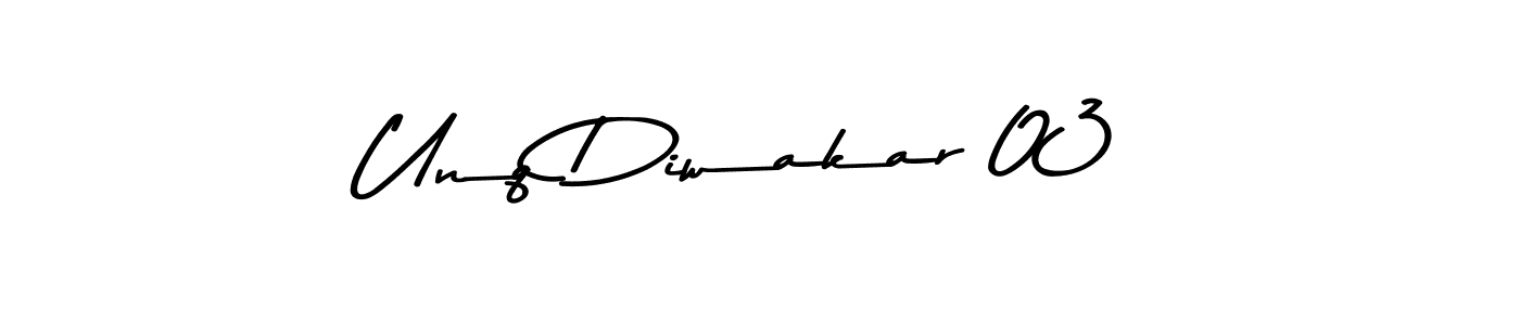 Use a signature maker to create a handwritten signature online. With this signature software, you can design (Asem Kandis PERSONAL USE) your own signature for name Unq Diwakar 03. Unq Diwakar 03 signature style 9 images and pictures png