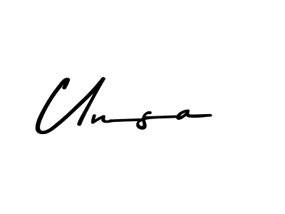 Create a beautiful signature design for name Unsa. With this signature (Asem Kandis PERSONAL USE) fonts, you can make a handwritten signature for free. Unsa signature style 9 images and pictures png