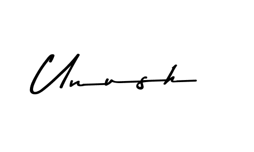Unush stylish signature style. Best Handwritten Sign (Asem Kandis PERSONAL USE) for my name. Handwritten Signature Collection Ideas for my name Unush. Unush signature style 9 images and pictures png