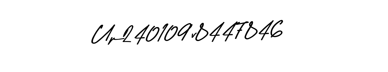 Create a beautiful signature design for name Up240109v8447846. With this signature (Asem Kandis PERSONAL USE) fonts, you can make a handwritten signature for free. Up240109v8447846 signature style 9 images and pictures png