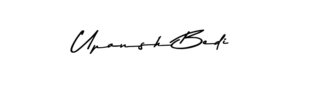 Create a beautiful signature design for name Upansh Bedi. With this signature (Asem Kandis PERSONAL USE) fonts, you can make a handwritten signature for free. Upansh Bedi signature style 9 images and pictures png