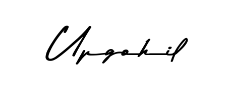 A stylish, flowing autograph style designed for name Upgohil using Asem Kandis PERSONAL USE typography. Perfect for digital creative projects. Upgohil signature style 9 images and pictures png