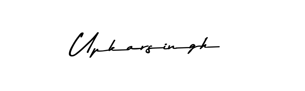 How to make Upkarsingh name signature. Use Asem Kandis PERSONAL USE style for creating short signs online. This is the latest handwritten sign. Upkarsingh signature style 9 images and pictures png