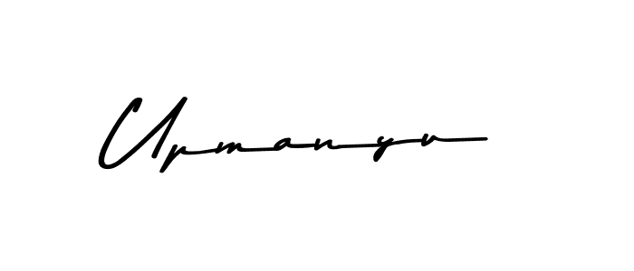 Create a beautiful signature design for name Upmanyu. With this signature (Asem Kandis PERSONAL USE) fonts, you can make a handwritten signature for free. Upmanyu signature style 9 images and pictures png