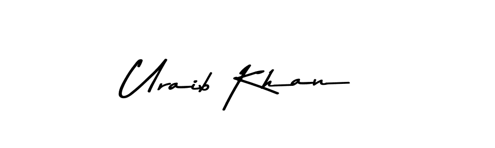 Make a beautiful signature design for name Uraib Khan. With this signature (Asem Kandis PERSONAL USE) style, you can create a handwritten signature for free. Uraib Khan signature style 9 images and pictures png