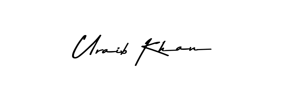 Make a beautiful signature design for name Uraib Khan. With this signature (Asem Kandis PERSONAL USE) style, you can create a handwritten signature for free. Uraib Khan signature style 9 images and pictures png