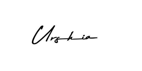 How to make Urshia name signature. Use Asem Kandis PERSONAL USE style for creating short signs online. This is the latest handwritten sign. Urshia signature style 9 images and pictures png