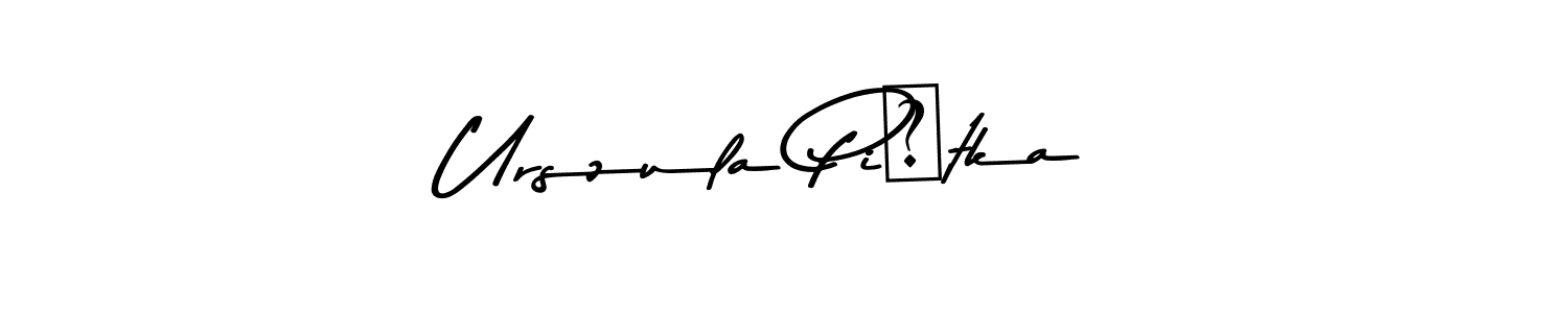 How to make Urszula Piętka name signature. Use Asem Kandis PERSONAL USE style for creating short signs online. This is the latest handwritten sign. Urszula Piętka signature style 9 images and pictures png