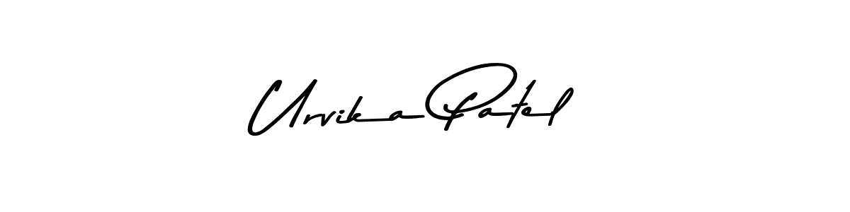Make a beautiful signature design for name Urvika Patel. With this signature (Asem Kandis PERSONAL USE) style, you can create a handwritten signature for free. Urvika Patel signature style 9 images and pictures png