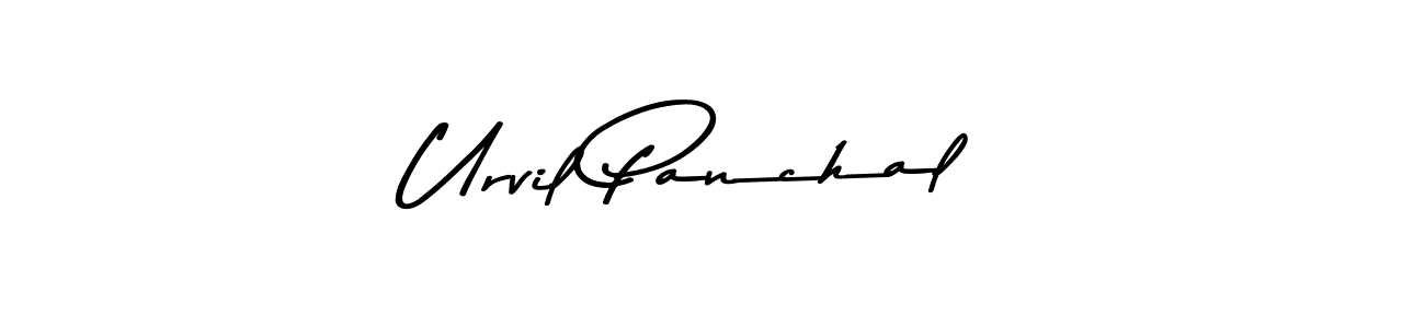 How to make Urvil Panchal name signature. Use Asem Kandis PERSONAL USE style for creating short signs online. This is the latest handwritten sign. Urvil Panchal signature style 9 images and pictures png